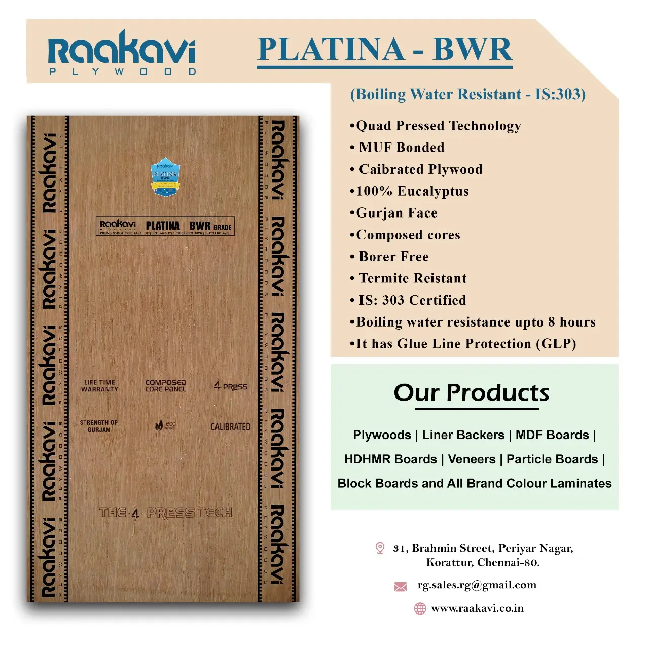 BWR Grade plywood manufacturers in Chennai